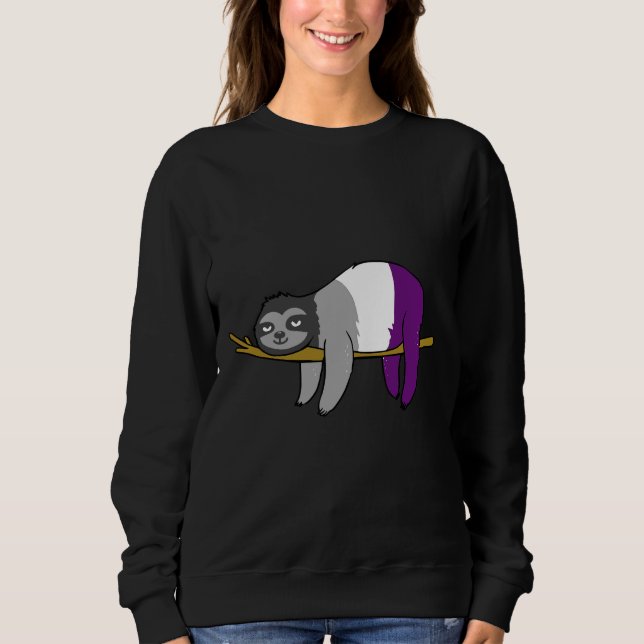 Ace Pride Sloth Asexual Sweatshirt (Front)