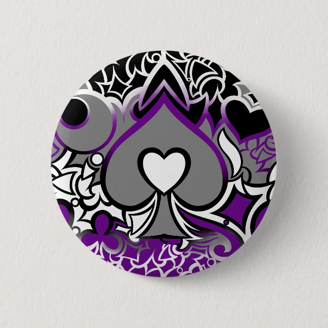 Ace Pride Squiggle 6 Cm Round Badge (Front)