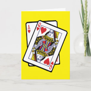 Ace & Queen of Hearts 21st Birthday Card