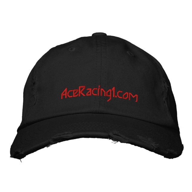 Ace Racing 1.com  distressed twill cap.. Embroidered Hat (Front)