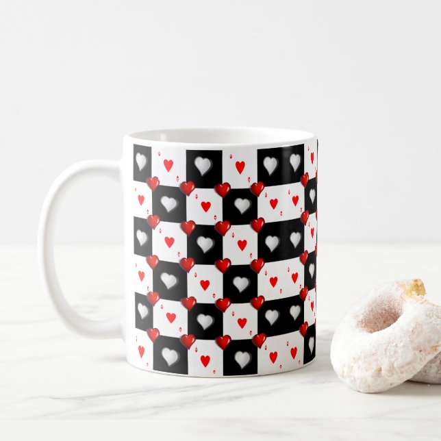 Ace Red Hearts Mug (With Donut)