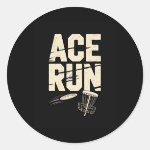 Ace Run Disc Golf Frisbee Sket Chains Retro  Classic Round Sticker