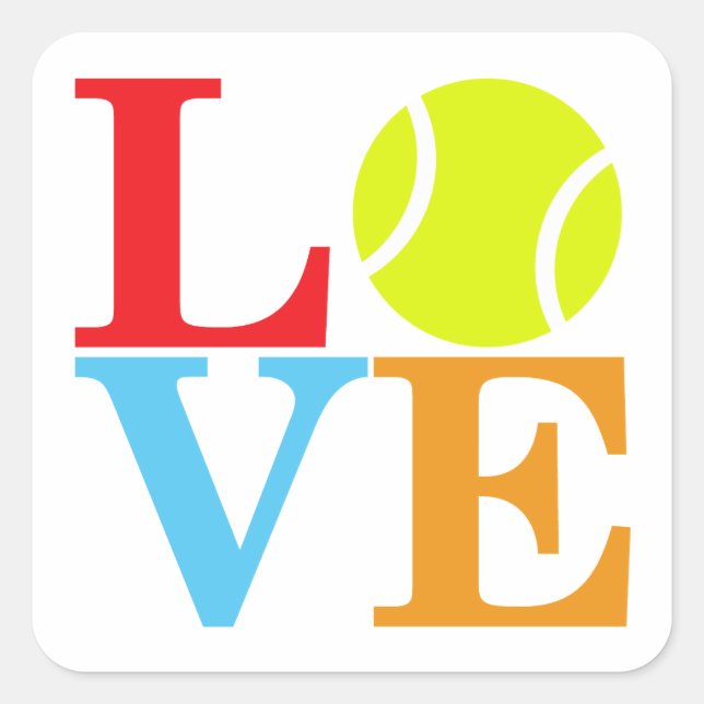 Ace Tennis LOVE Square Sticker (Front)