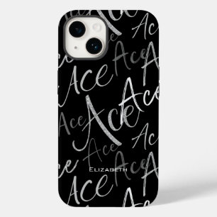 ace text pattern girl's volleyball Case-Mate iPhone 14 case