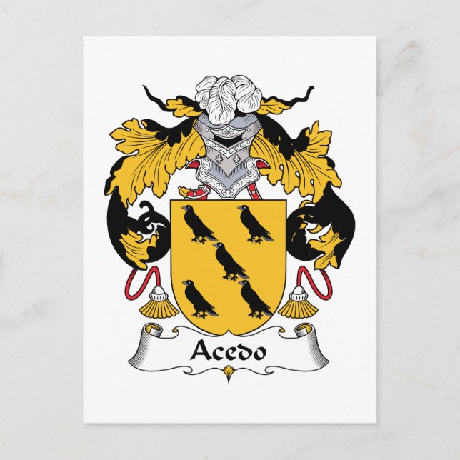 Acedo Family Crest Postcard (Front)