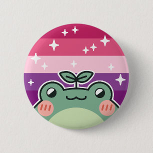 Aceflux LGBT Pride Flag Frog 6 Cm Round Badge