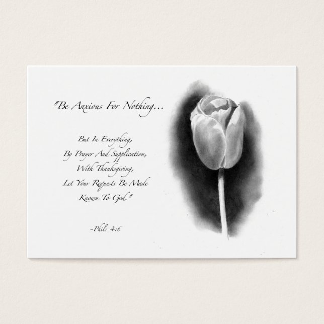 ACEO SIZE: TULIP: BIBLE VERSE: PENCIL ART (Front)