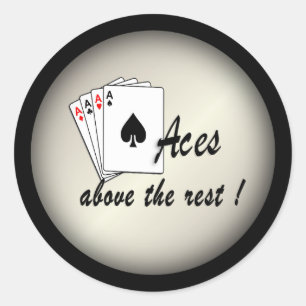 Aces Above the Rest Antique Gold Classic Round Sticker
