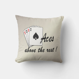 Aces Above the Rest Antique Gold Cushion