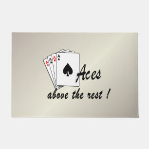 Aces Above the Rest Antique Gold Doormat