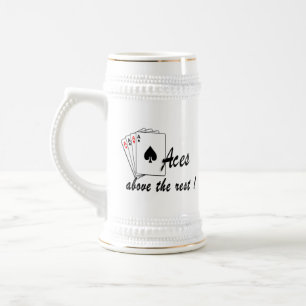 Aces Above the Rest Glass Beer Stein