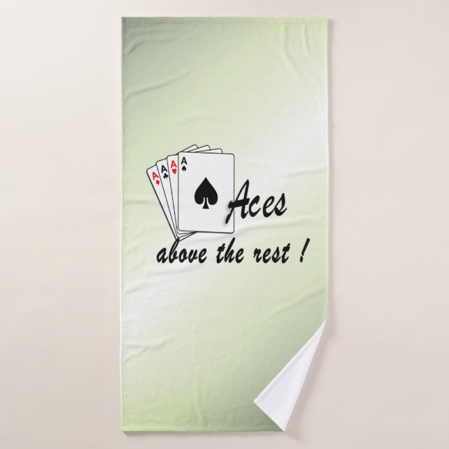 Aces Above the Rest Green Bath Towel (Bath Towel)