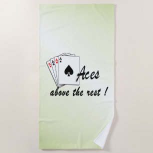 Aces Above the Rest Green Beach Towel