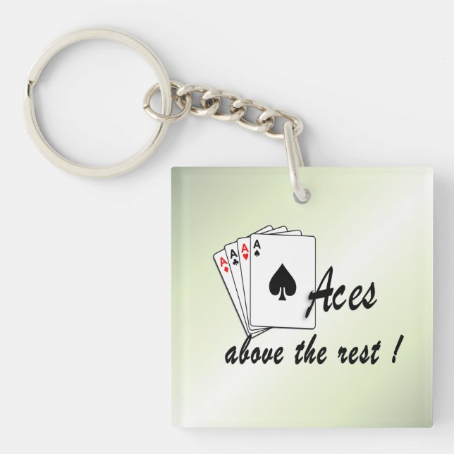 Aces Above the Rest Green Key Ring (Front)