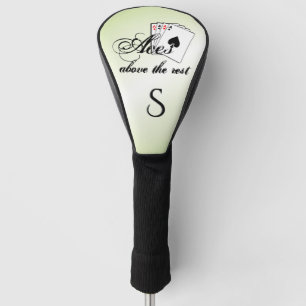 Aces Above the Rest Initial Green Initial Golf Head Cover