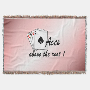 Aces Above the Rest Pink Throw Blanket