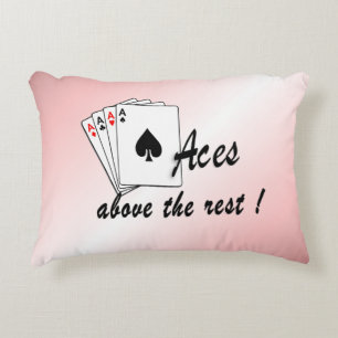 Aces Above the Rest Red Decorative Cushion