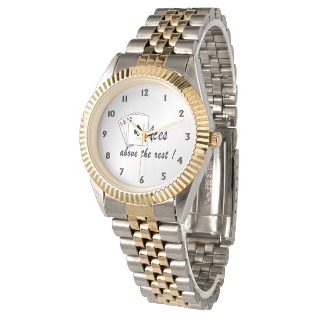 Aces Above the Rest Silver Watch (Angled)