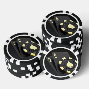 “Aces” Black Poker Chips