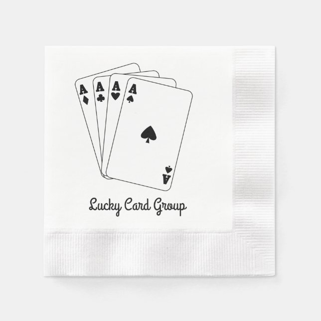 Aces Cards Custom Name Napkin (Front)