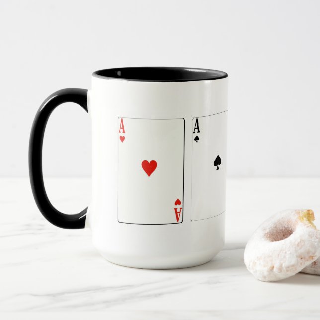 Aces High playing card Mug (With Donut)