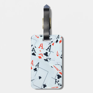 Aces In A Layered Poker Cards Pattern, Luggage Tag