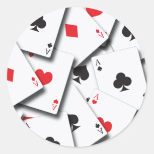 ACES PLAYING CARDS CLASSIC ROUND STICKER