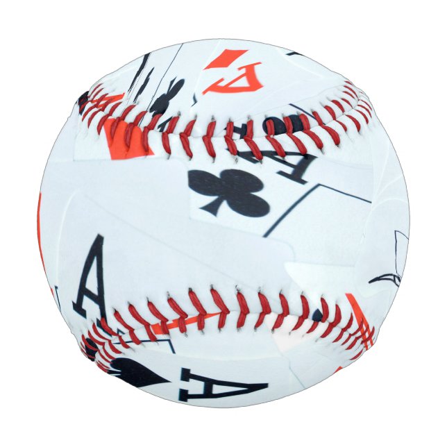 Aces Poker Cards Pattern, Baseball. Baseball (Front)