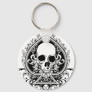 Aces Skull Key Ring