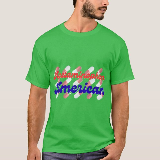 Acetaminophen American Large retro T-Shirt (Front)