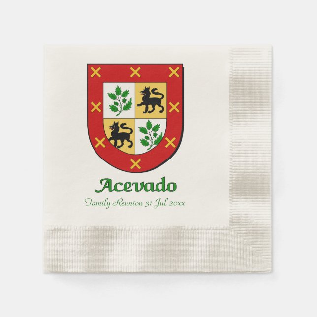 Acevado Family Shield Napkin (Front)