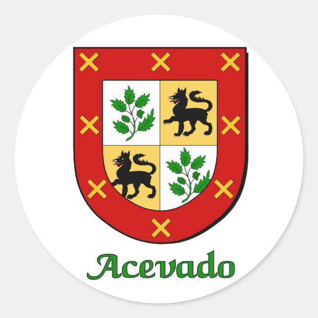Acevado Family Shield Stickers (Front)