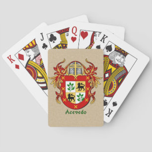 Acevedo Heraldic Shield with Mantling Playing Cards