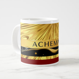 Achempong Designer Drinkware: Crimson & Gold Opule Large Coffee Mug