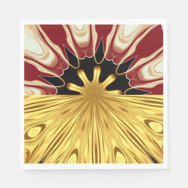 Achempong Designer Linen: Crimson & Gold Opulent S Napkin (Front)