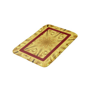 Achempong Gilded Zenith Crimson   Opulent Gold Red Bath Mat