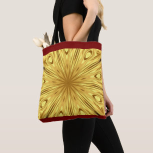 Achempong: Gilded Zenith Opulen Swirl Crimson Gold Tote Bag