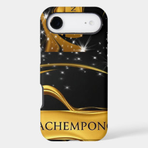 Achempong Luxury Tech: Black & Gold Dynamic Swirl