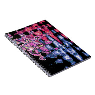 Achempong Modern Synthwave: Pink Blue Abstract Spiral Notebook