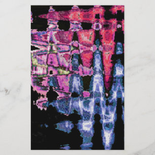 Achempong Modern Synthwave: Pink Blue Abstract   Stationery