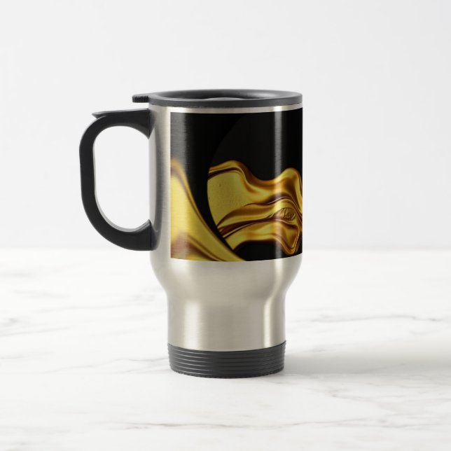  Achempong Opulent Liquid Gold Black Monochrome C Travel Mug (Left)