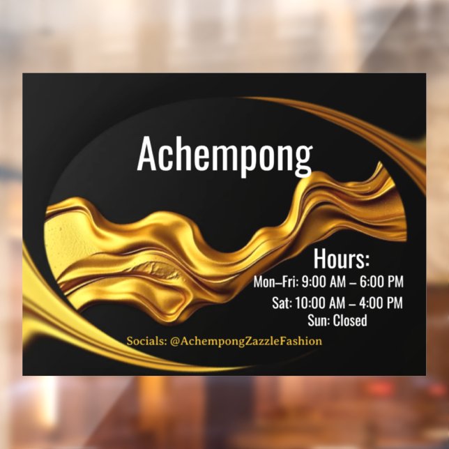 Achempong Personalized Glass Door Decal: Gold Wave (Sheet 2)