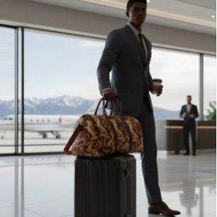 Achempong Private Jet Edition: Crimson Gold Carry  Duffle Bag