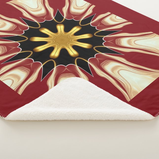Achempong: Starburst Blanket | Deep Crimson & Gold (3/4)
