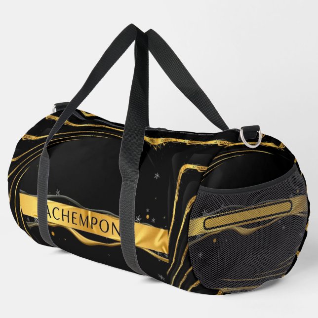 Achempong: The Auric Cascade | Opulent Liquid Gold Duffle Bag (Right Corner)