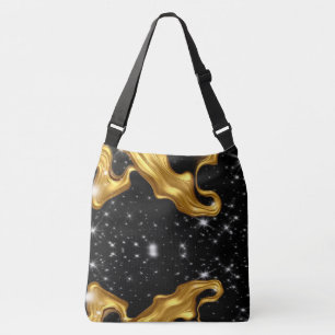 Achempong: The Gilded Cosmos Monochrome Abstract Crossbody Bag