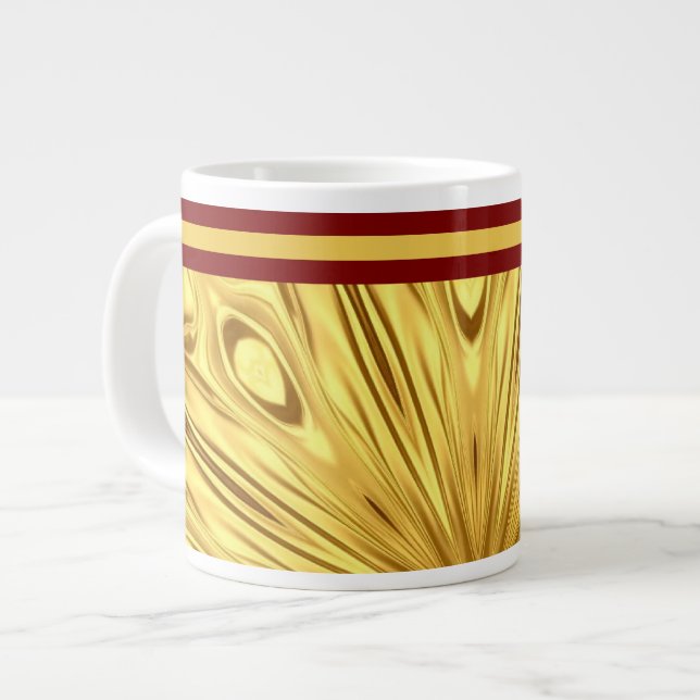 Achempong: The Gilded Zenith Opulent Swirl Crimson Large Coffee Mug (Front Left)