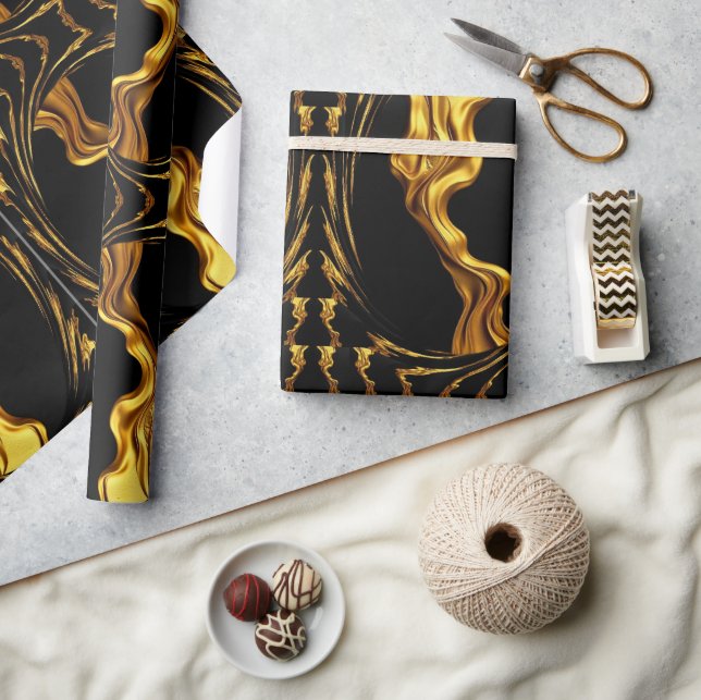 Achempong Zazzle: Luxury Swirl Abstract Art Gift W Wrapping Paper (Crafts)