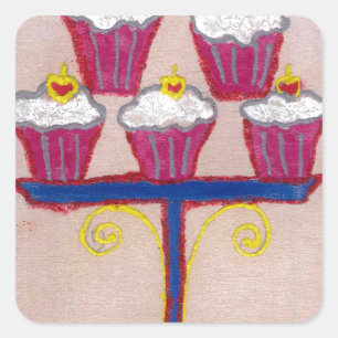 Achempong's Artful Inspirational Cupcake Couture Square Sticker