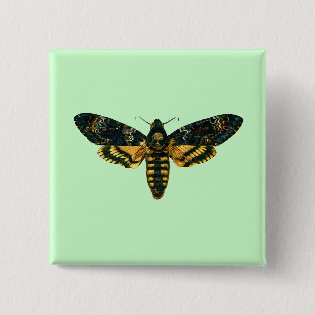 Acherontia atropos 15 cm square badge (Front)